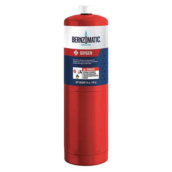 Fuel Cylinder, Oxygen, 1.4 oz, CGA 601 LH, 10.64 in H
