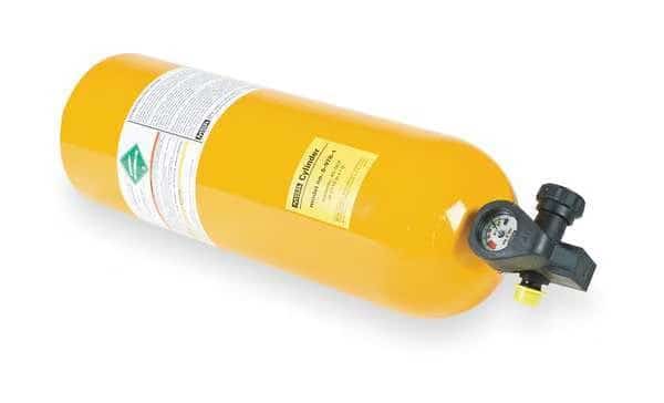 SCBA Cylinder, Aluminum, Yellow, 2216 psi
