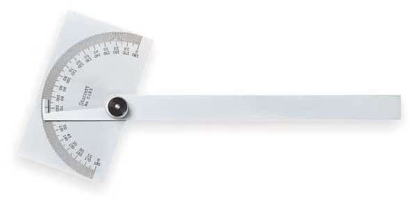 Steel Protractor, Rectangular, 6 In