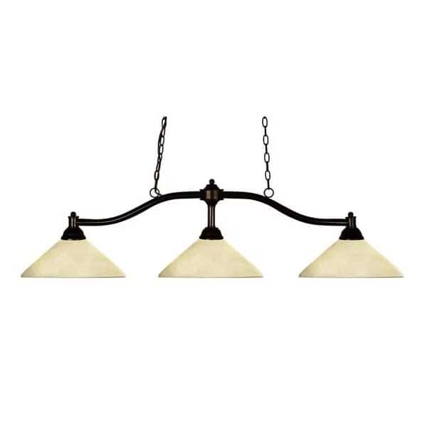 Chance 3 Light Billiard Light, Bronze & Golden Mottle