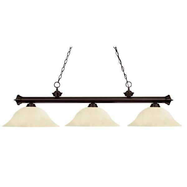 Riviera 3 Light Billiard Light, Bronze & Golden Mottle