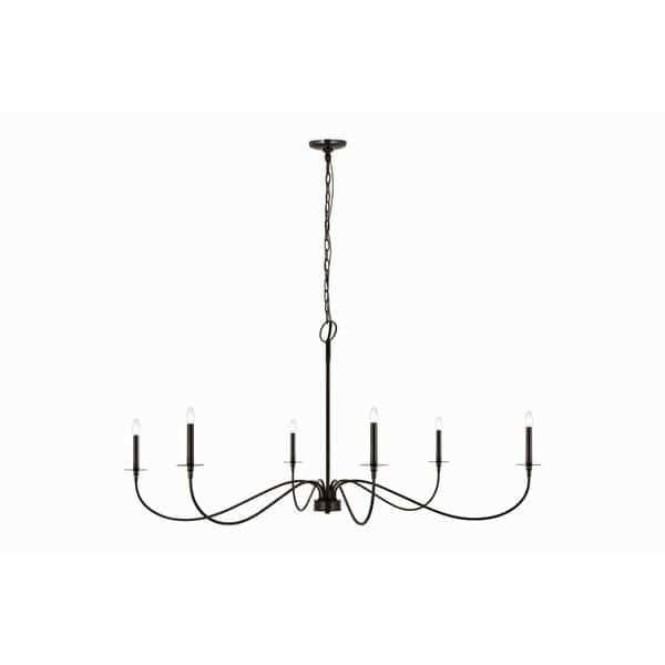 Arrington 6 Light Chandelier, Matte Black
