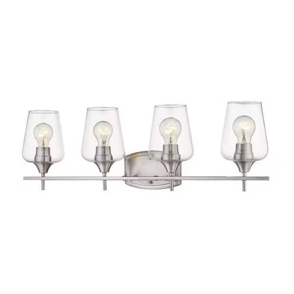 Joliet 4 Light Vanity, Brushed Nickel & Clear