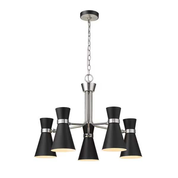 Soriano 5 Light Chandelier, Matte Black
