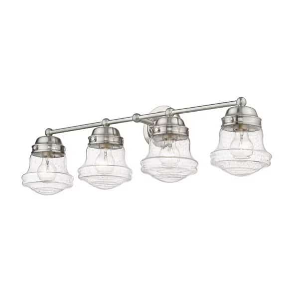 Vaughn 4 Light Vanity, Brushed Nickel And Clear Seedy, Z-Lite, Mfr#: 736-4V-BN