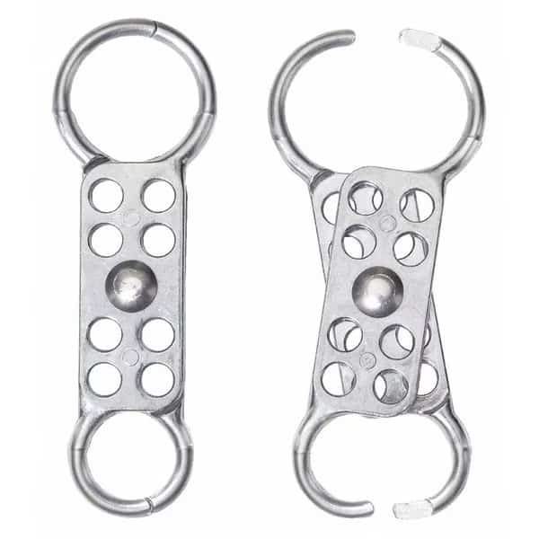 Lockout Hasp, Dual-End, 8 Lock, Silver