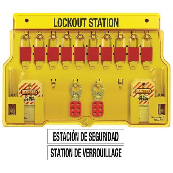 10-Lock Aluminum Padlock Station, MASTER LOCK, Mfr# 1483BP1106
