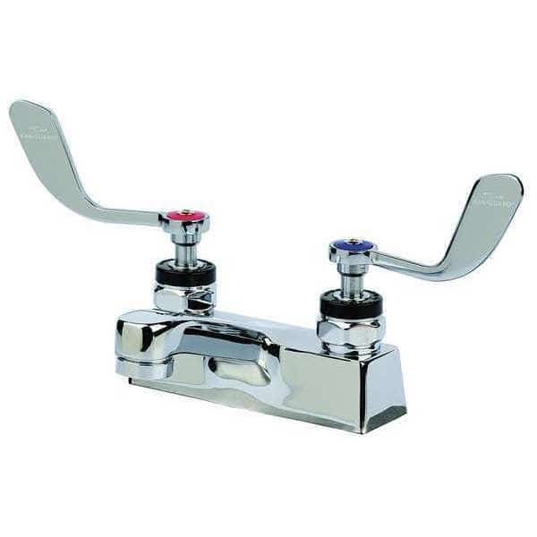 Manual Low Arc Bathroom Faucet, 4" Mount, 2 Hole, Chrome