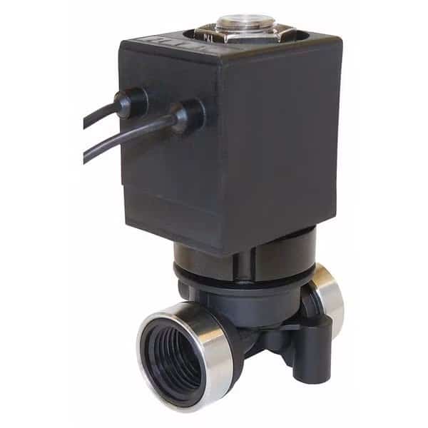 120V AC Glass-Filled Nylon Solenoid Valve, Normally Closed, 1/4 in Pipe Size, Spartan Scientific, Mfr#: 6200-B60-AAB7B