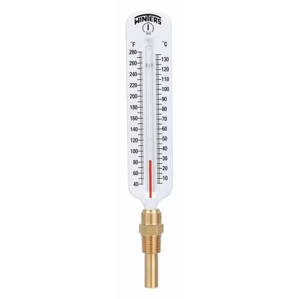Thermometer, Analog, -40-280 deg, 1/2in NPT