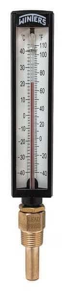 Thermometer, Analog, -40-110 deg, 3/4in NPT