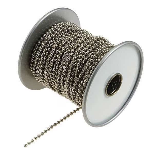 Ball Chain, Yellow, Steel, No. 8, Nickel Plated