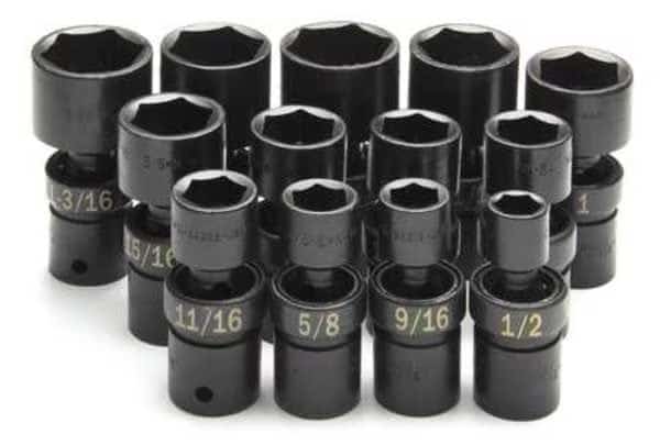1/2" Drive Impact Socket Set, SAE, 13pcs