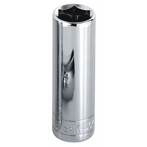 3/8 in Drive, 6mm Metric, Socket, 6 Points, Steel, Chrome, 6 mm