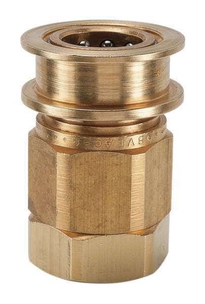 Hydraulic Quick Connect Hose Coupling, Brass Body, Sleeve Lock, 3/4"-14 Thread Size, EA Series