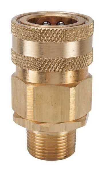 Hydraulic Quick Connect Hose Coupling, Brass Body, Sleeve Lock, 3/8"-18 Thread Size, H Series, Snap-Tite, Mfr#: BVHC6-6M