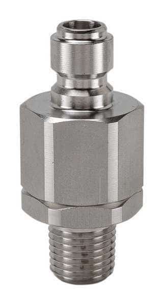 Hydraulic Quick Connect Hose Coupling, 316 Stainless Steel Body, Ball Lock, 1/4"-18 Thread Size