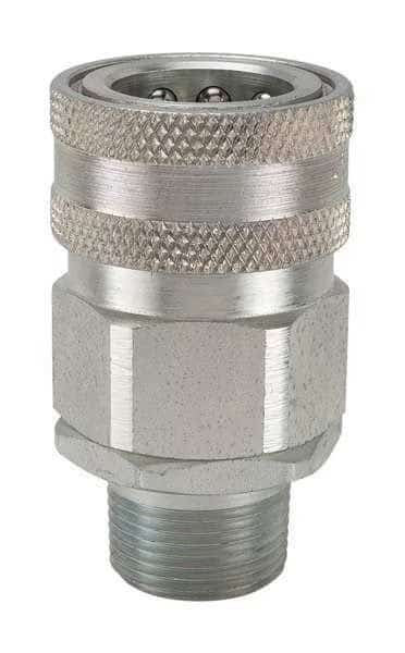Hydraulic Quick Connect Hose Coupling, Steel Body, Sleeve Lock, 1/4"-18 Thread Size, IH Series