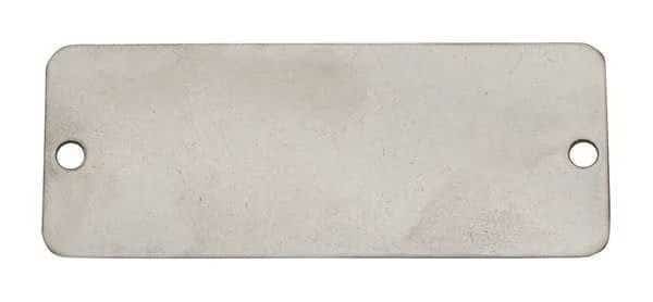 Blank Tag, Stainless Steel, 1 in H x 1 5/8 in W, Silver, Rectangle, 10 PK