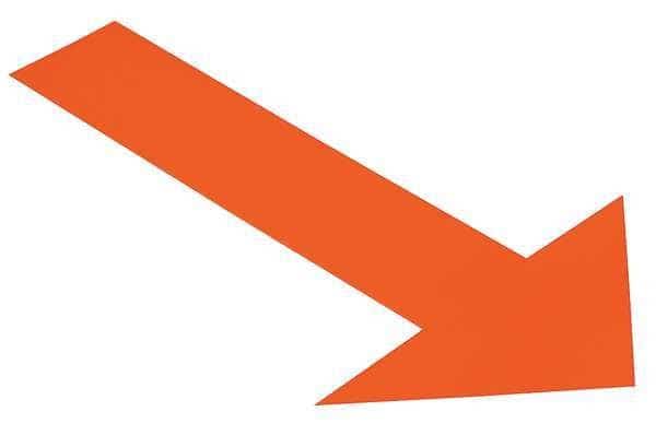 Floor Tape,Orange,6 inx10 in,Arrow,PK50, Mfr#: ARROW10O, MIGHTY LINE