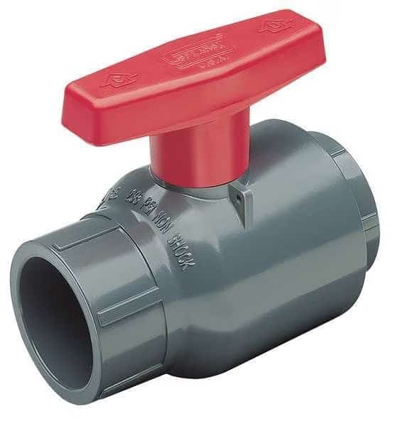 1" Socket PVC Compact Ball Valve Inline, SPEARS, Mfr# 2122-010