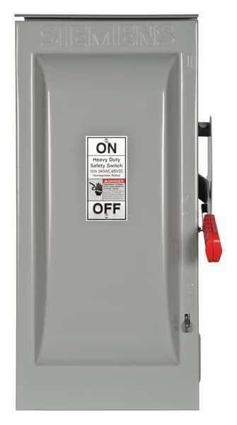 Fusible Safety Switch, Heavy Duty, 240V AC, 3PST, 100 A, NEMA 3R, SIEMENS, Mfr# HF323NR