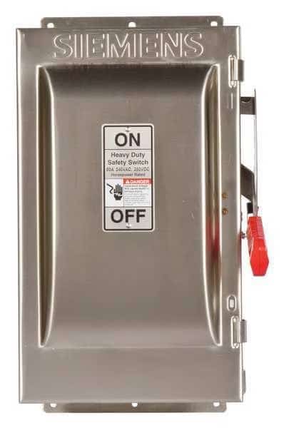 Fusible Safety Switch, Heavy Duty, 240V AC, 3PST, 60 A, NEMA 4X, SIEMENS, Mfr# HF322S