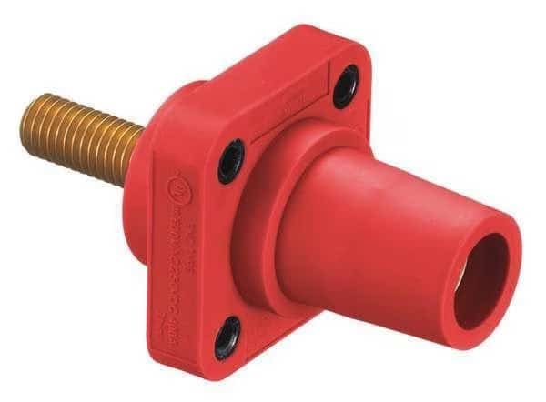 Receptacle, Female, Red, Taper Nose, Stud, Hubbell, Mfr#: HBLFRSCR
