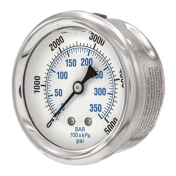 Pressure Gauge,1/4 in. NPT,2-1/2 in., Mfr#: PRO-202L-254R, PIC GAUGES