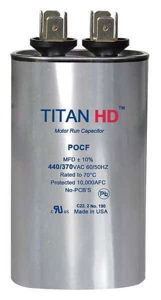 Motor Run Capacitor, 7.5 MFD, 440V, Oval