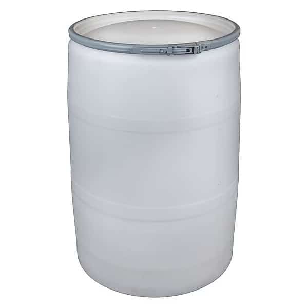 Open Head Transport Drum, Polyethylene, 55 gal, Unlined, White