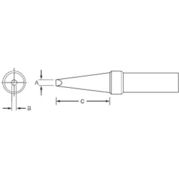 Soldering Tip, flat, 1.6 mm, For Use With 1UNE4
