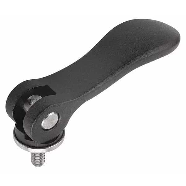 Cam Lever Size: 9 8-32X10, A=36, 2, B=14, 4, Aluminum Black Powder-Coated, Comp: Steel