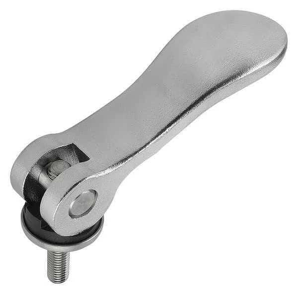 Cam Lever Size: 2 M10X40, A=100, B=33, Polyamide Black, Comp: Stainless Steel
