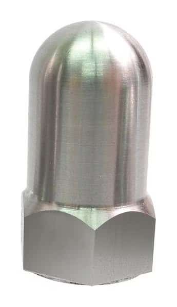 High Crown Flattened Head Cap Nut, 3/8"-16, Aluminum, Plain, 1-5/16 in H