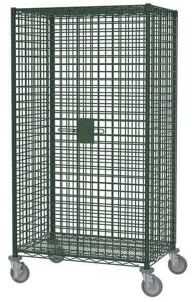 Antimicrobial Wire Security Cart with Adjustable Shelves, 900 lb Capacity, 27 1/2 in W x 53 in L x