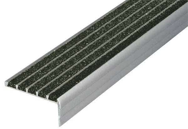 Stair Nosing, Black, 60in W, Extruded Alum, Wooster Products, Mfr#: 132BLA5