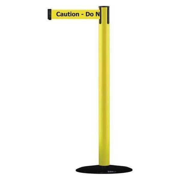 Barrier Post w/ Belt,7-1/2 ft. L,Yellow, Mfr#: 889B-33-35-STD-NO-YAX-C, TENSABARRIER