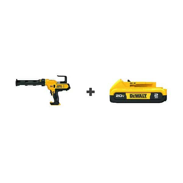 Caulk Gun Kit, Yellow, 10 oz Capacity, 20V DC