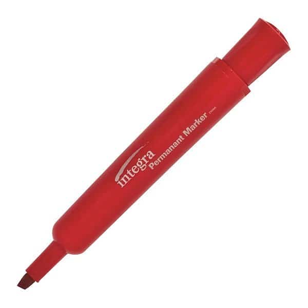 Red Permanent Chisel MarkersRed, PK12, 12 PK