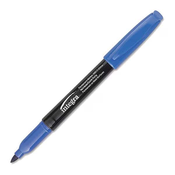 Blue Permanent Fine Point Markers, Blue, PK12, 12 PK