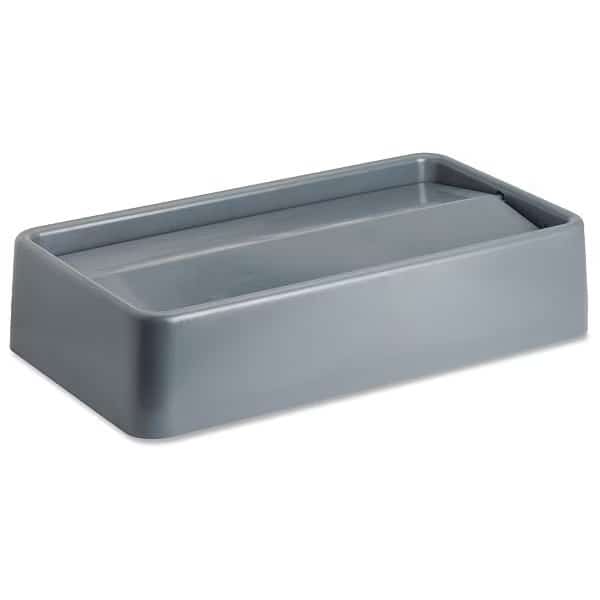 23 gal Swing Space-saving Container Swing Lid, 20.3 in W/Dia, Gray