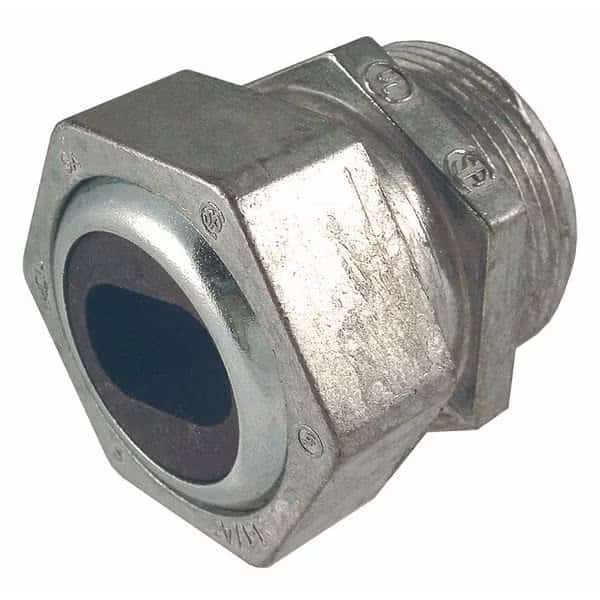 Conduit Fitting Connector, 1-1/4 in, Liquid-Tight, Die Cast Zinc