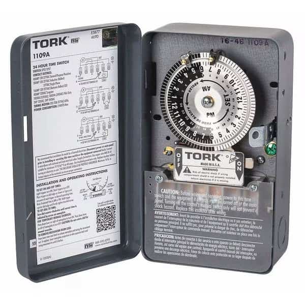 Mechanical Time Switch, 120-277V, 24 hr., TORK, Mfr# 1109A