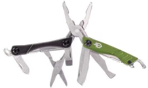 Multi-Tool, 12 Tools, 2-3/4 In, Green/Black