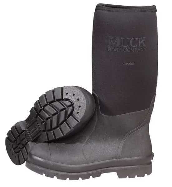 Men's Muck Chore Classic Rubber Boot, Steel Toe, 16" Height, Black, 12