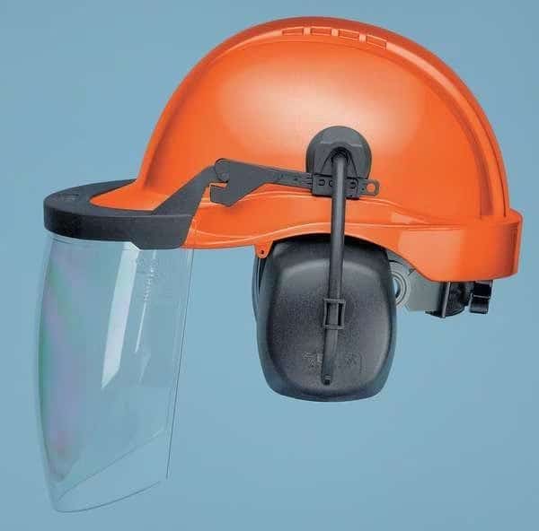 Hard Hat, ProGuard(TM), Polypropylene, 6 Point Ratchet, Type 1, Class E, Orange (Cap)/Black (Muff)