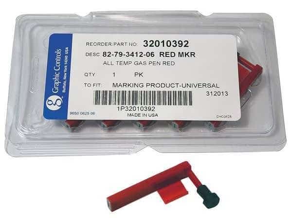 Chart Recorder Pen,Red,0.800 In Fine,PK6, Mfr#: 82-79-3412-06 - RED DIFFERENTIAL PENS, GRAPHIC CONTROLS