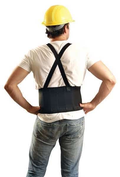 Back Support, Spandex, Detachable Suspenders, Hook-and-Loop, 8 in W, Black, 3XL