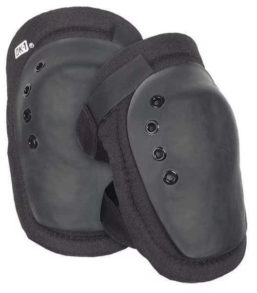 Knee Pad, Hard Shell, Foam Pad, Plastic Cap, hook-and-loop Closure, 1 Straps, Black, Universal